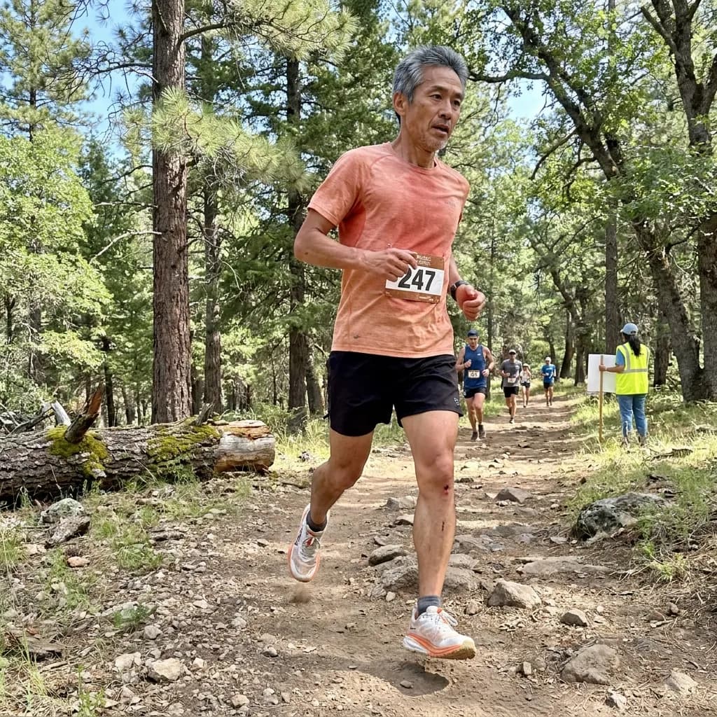 Sample AI dating photo — trail marathon